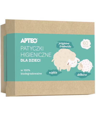 Apteo, Patyczki higieniczne dla dzieci, 60 sztuk