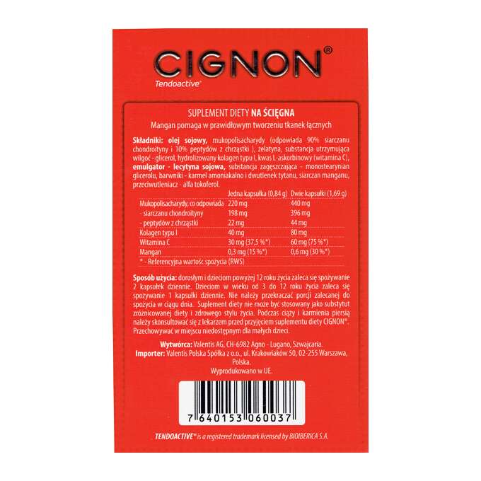 Cignon na ścięgna 30 kapsułek: ulotka, cena i opinie - Apteka ...