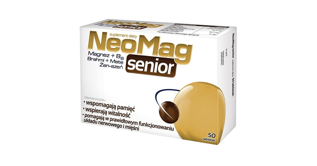 NeoMag Senior 50 tabletek: ulotka, cena i opinie - Apteka Internetowa ...