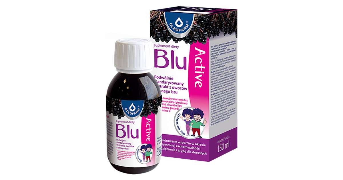 Blu Active syrop 150 ml: ulotka, cena i opinie - Apteka Internetowa Oliwna