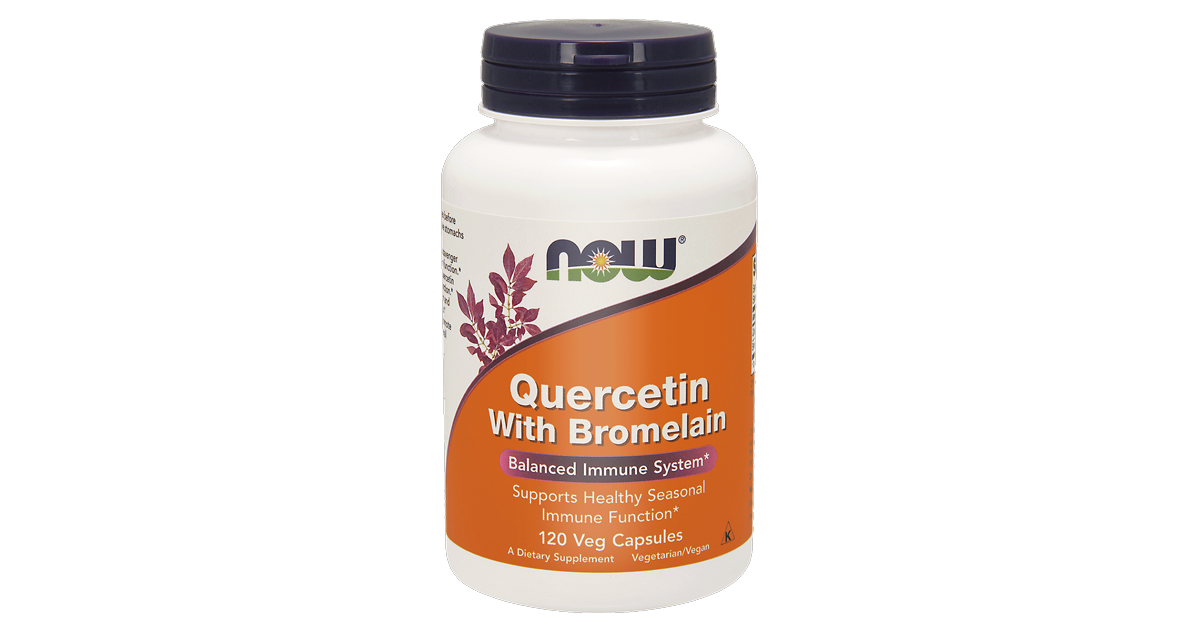 thumbnail image 2 of NOW Foods Quercetin With Bromelain – 120 Veggie Caps, 800mg / 2400 GDU (Exp 2026) 2 of 4