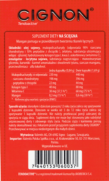 Cignon na ścięgna 30 kapsułek: ulotka, cena i opinie - Apteka ...